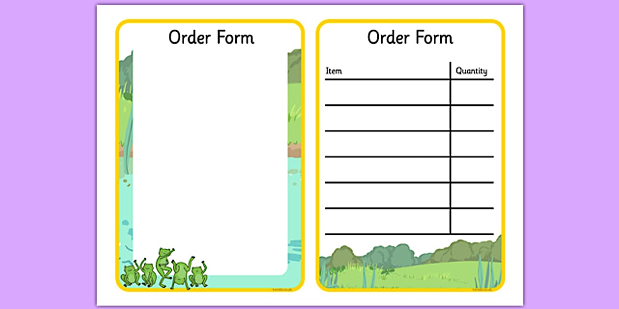Black and White Nursery Rhyme Shop Role Play Form - Twinkl