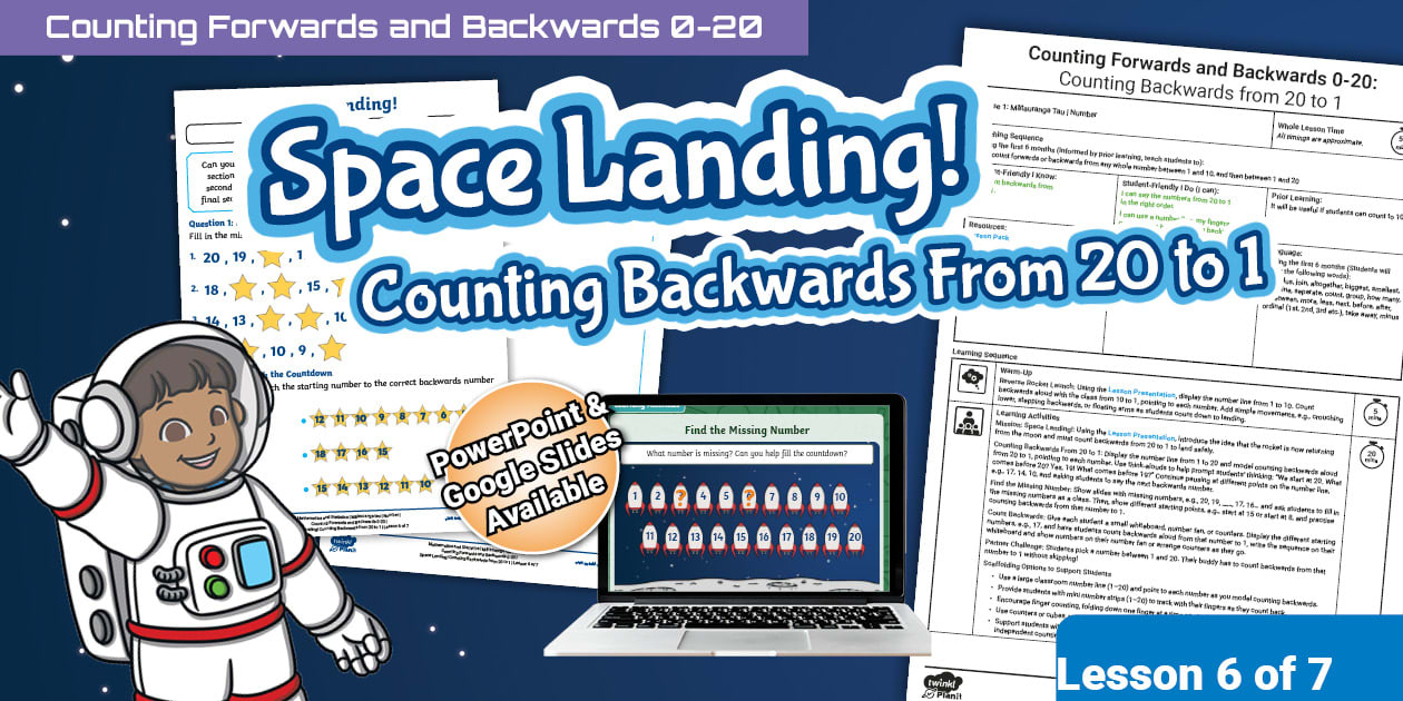 Counting Forwards & Backwards 1-20 Lesson Pack