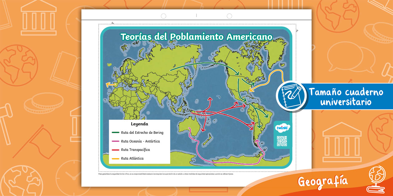 Mapa teor a del poblamiento americano historia twinkl