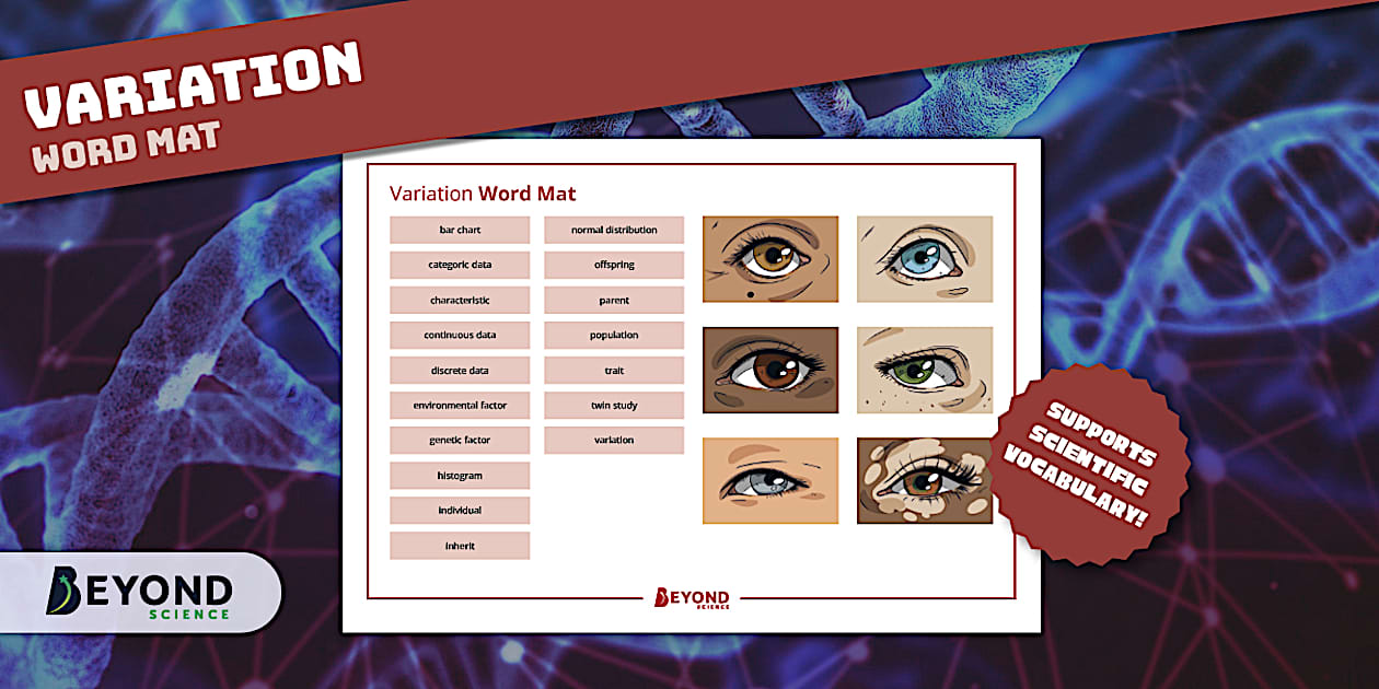 Variation Word Variation Word Mat | KS3 Biology | Beyond Science