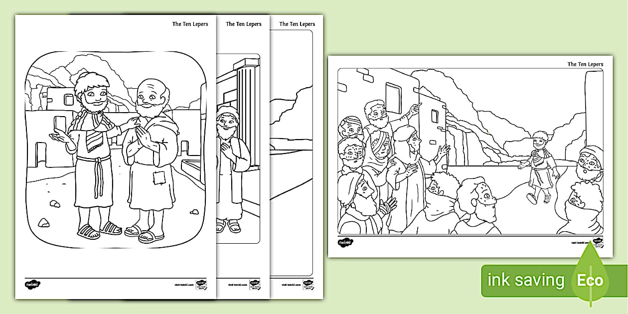 Jesus Heals Ten Lepers Colouring Pages CfE Resources