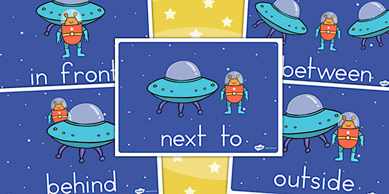 Positional Language Display Poster Alien Positional Language Display Posters (teacher made)