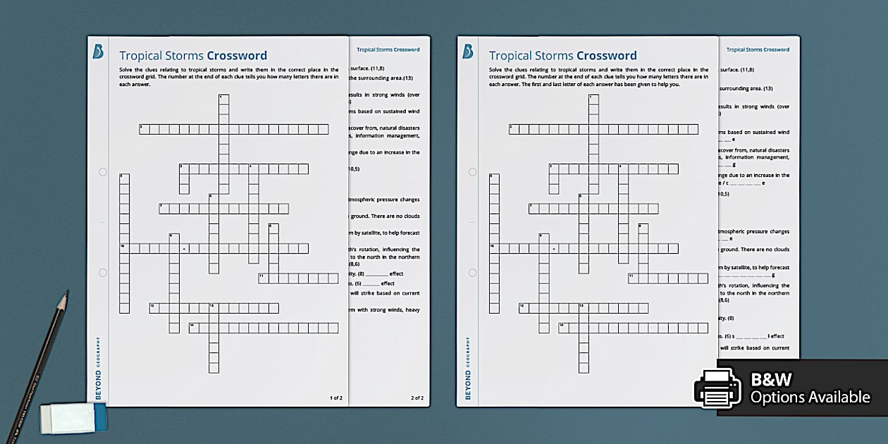 Tropical Storms Crossword Geography Beyond Secondary