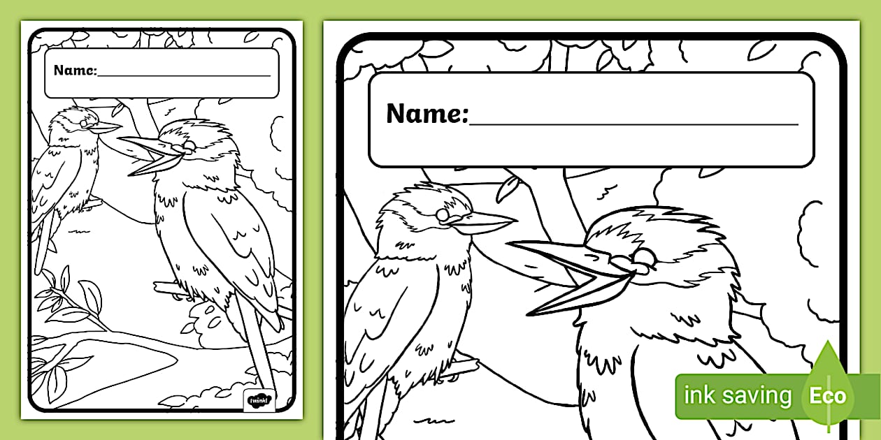 Kookaburra Bird Colouring Book Cover | Twinkl | Stationery