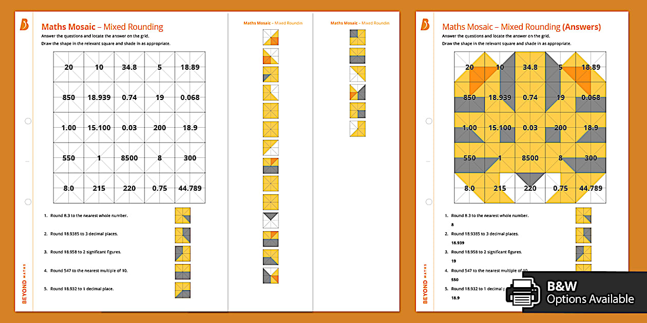  maths mosaic rounding mixture teacher made twinkl