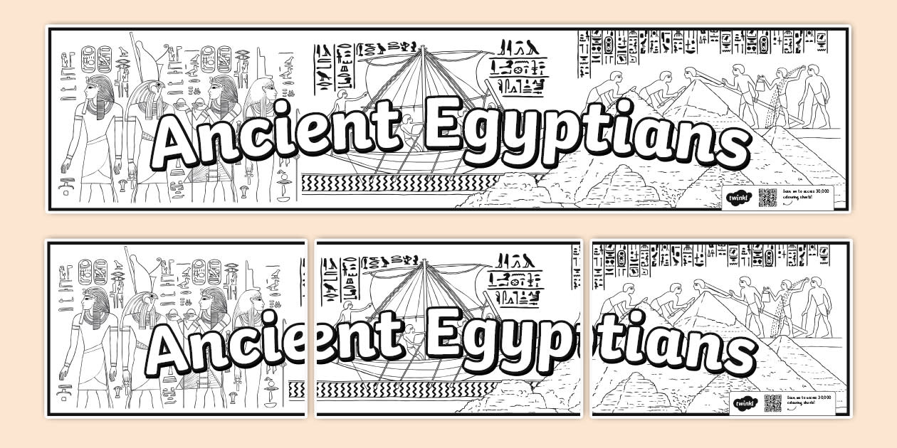 Ancient Egyptians Colouring Display Banner (teacher made)