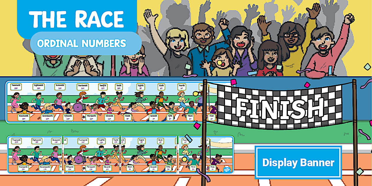 Grade 3 Racing Grade 2/3 Maths The Race Ordinal Numbers Banner (CAPS Aligned)