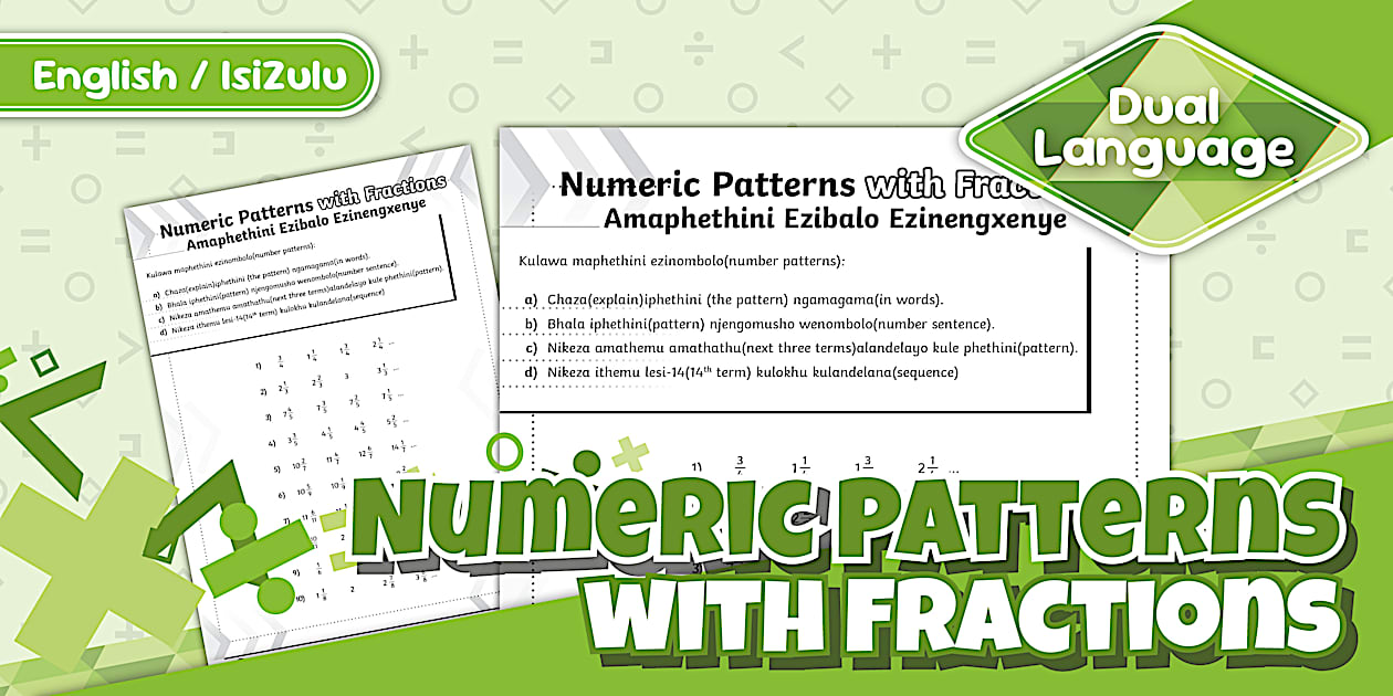 Numeric Patterns with Fractions Activity Sheet