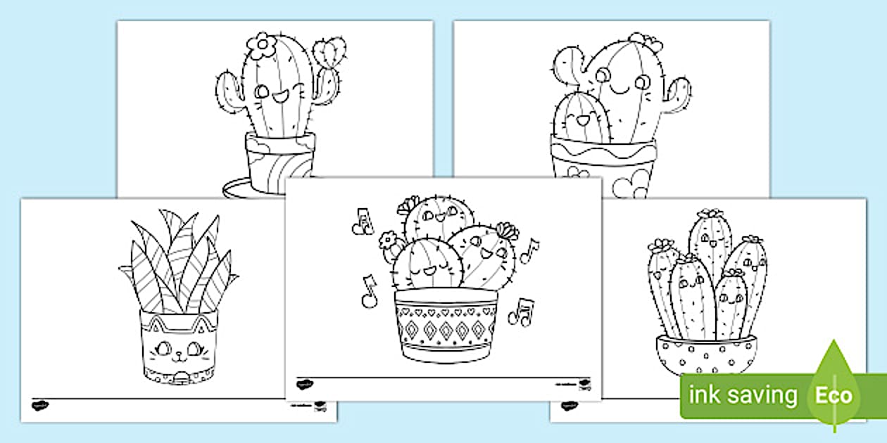 Cute Cactus Colouring Pages – Twinkl Resources - Twinkl