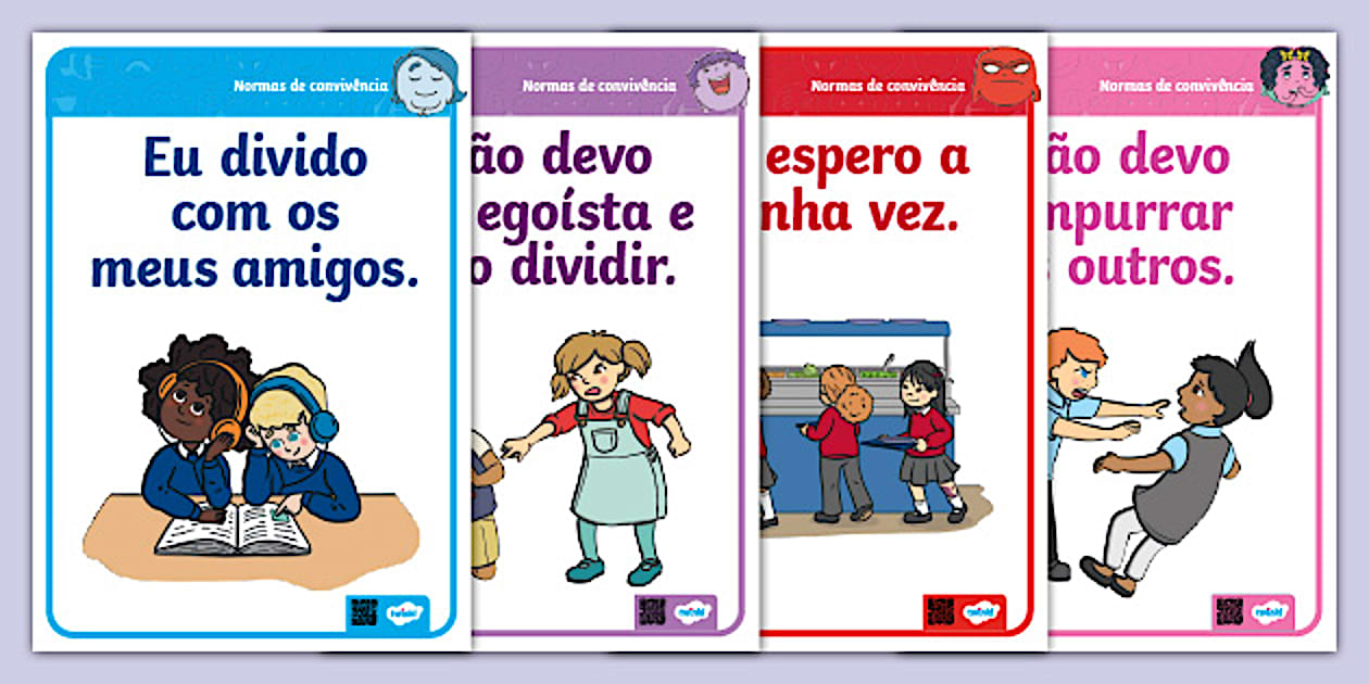 Regras de convivência na escola - Cartazes - Twinkl
