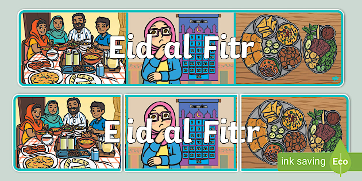 Cursive Eid al Fitr Display Banner (teacher made) - Twinkl