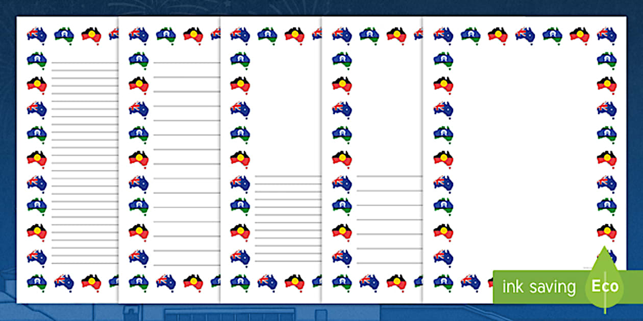 Day Program Border Editable Australia Day Page Borders (teacher made) - Twinkl