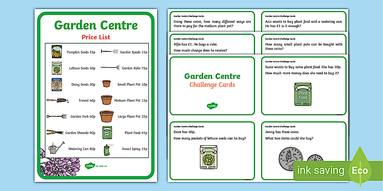 Garden Centre Maths Challenge Cards KS2