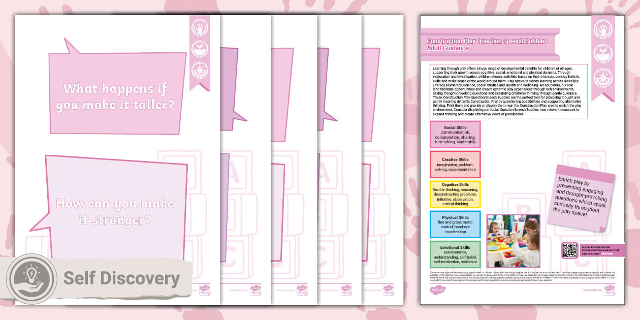 Construction Play Question Speech Bubbles (teacher made)