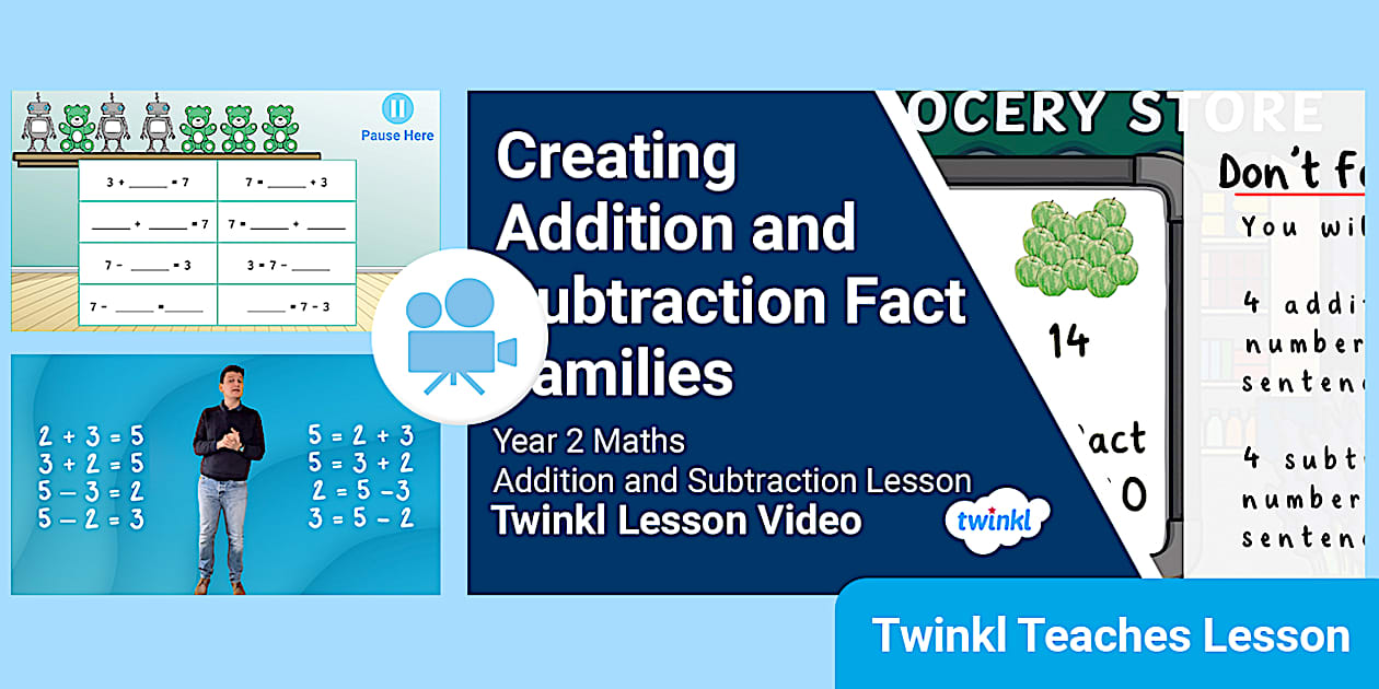  year 2 ages 6 7 maths addition and subtraction fact families video