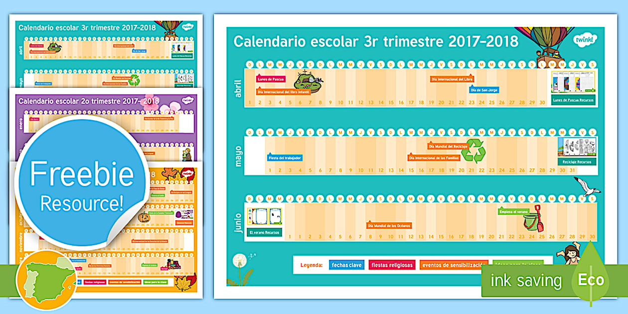 Calendario escolar 2017 2018: Calendario anual