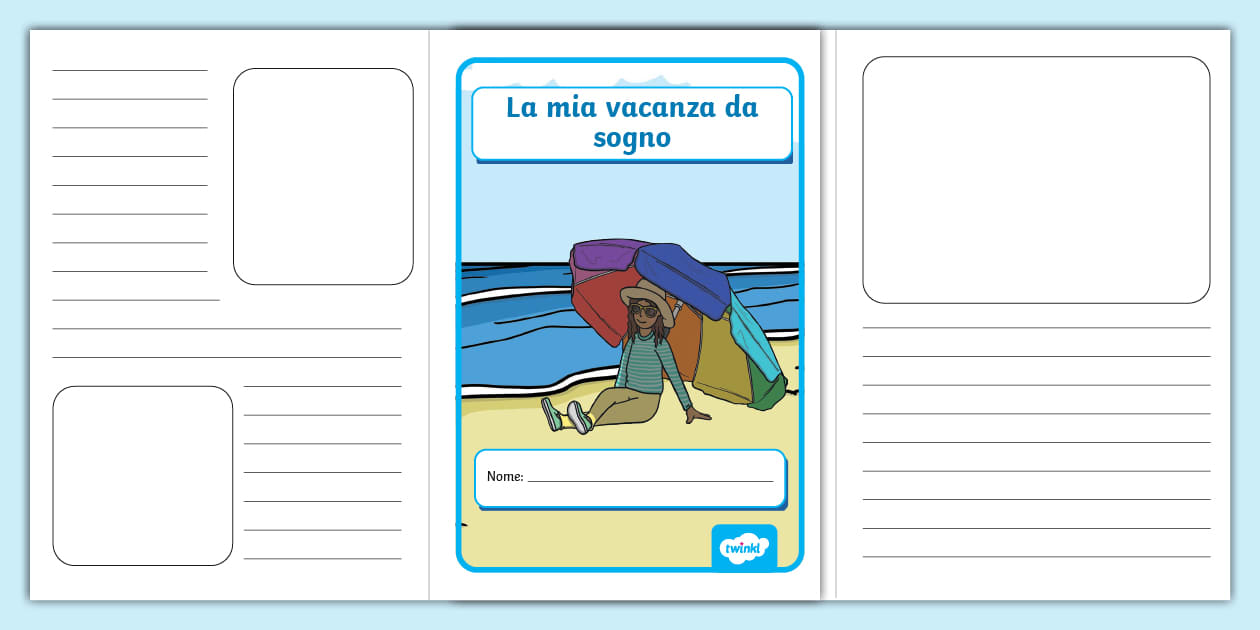 Modello di diario: La mia vacanza da sogno