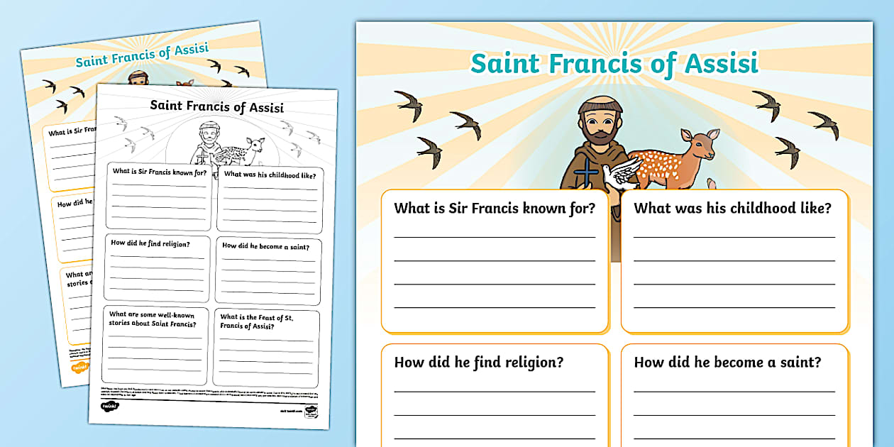 Saint Francis of Assisi Fact File Template (Teacher-Made)