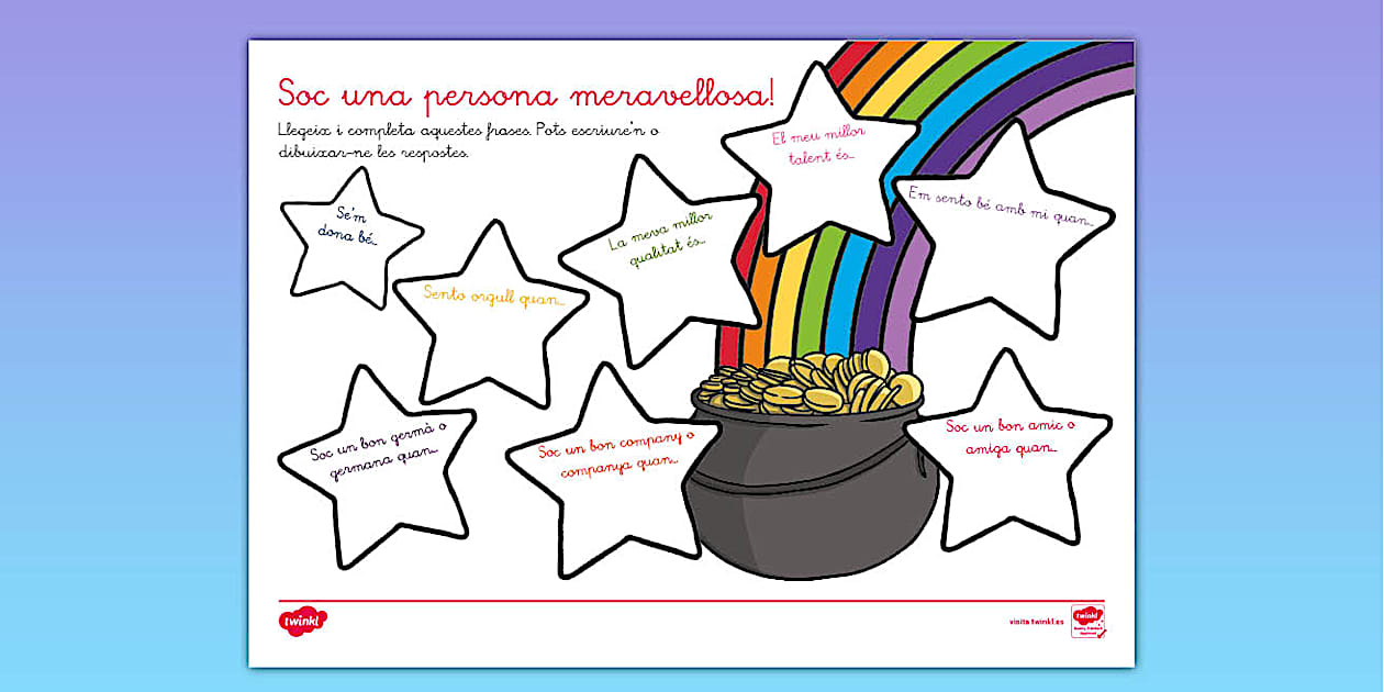 Fitxa d'activitat Soc una persona meravellosa! Català