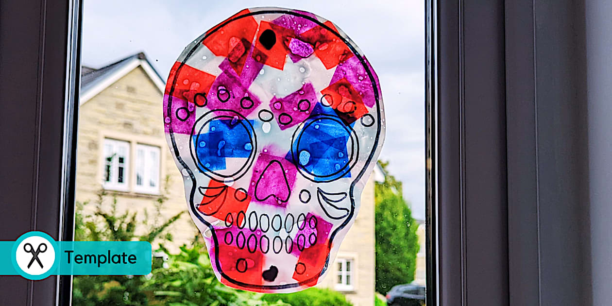 Calavera Sun Catcher Day of the Dead Crafts Twinkl