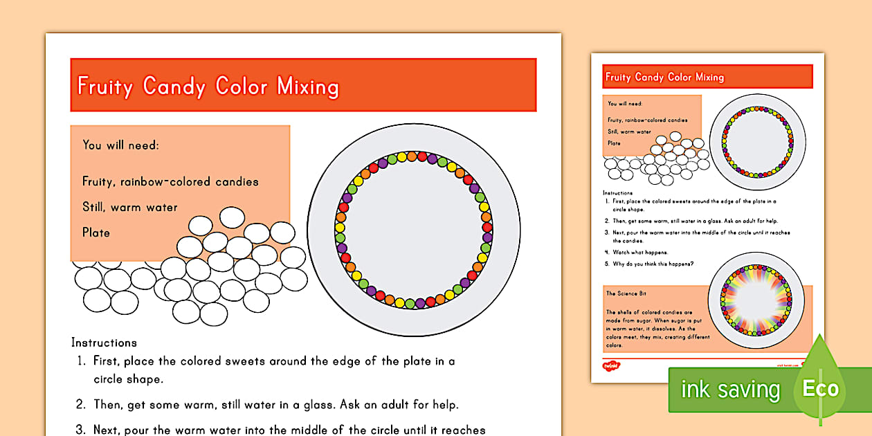 Fruity Candy Color Mixing Science Experiment (teacher made)