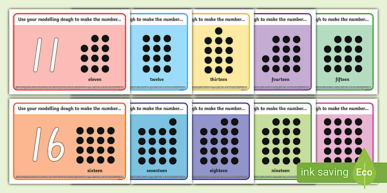 Simple Number 11/20 Modelling Dough Activity Mat