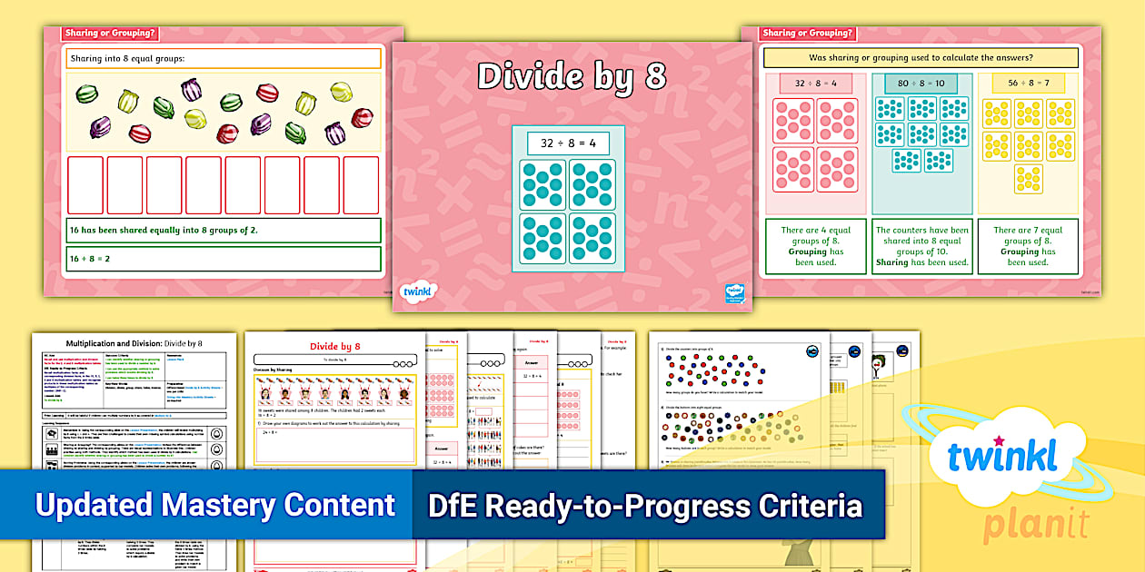 👉 Y3 Divide by 8 PlanIt Maths Lesson (teacher made)