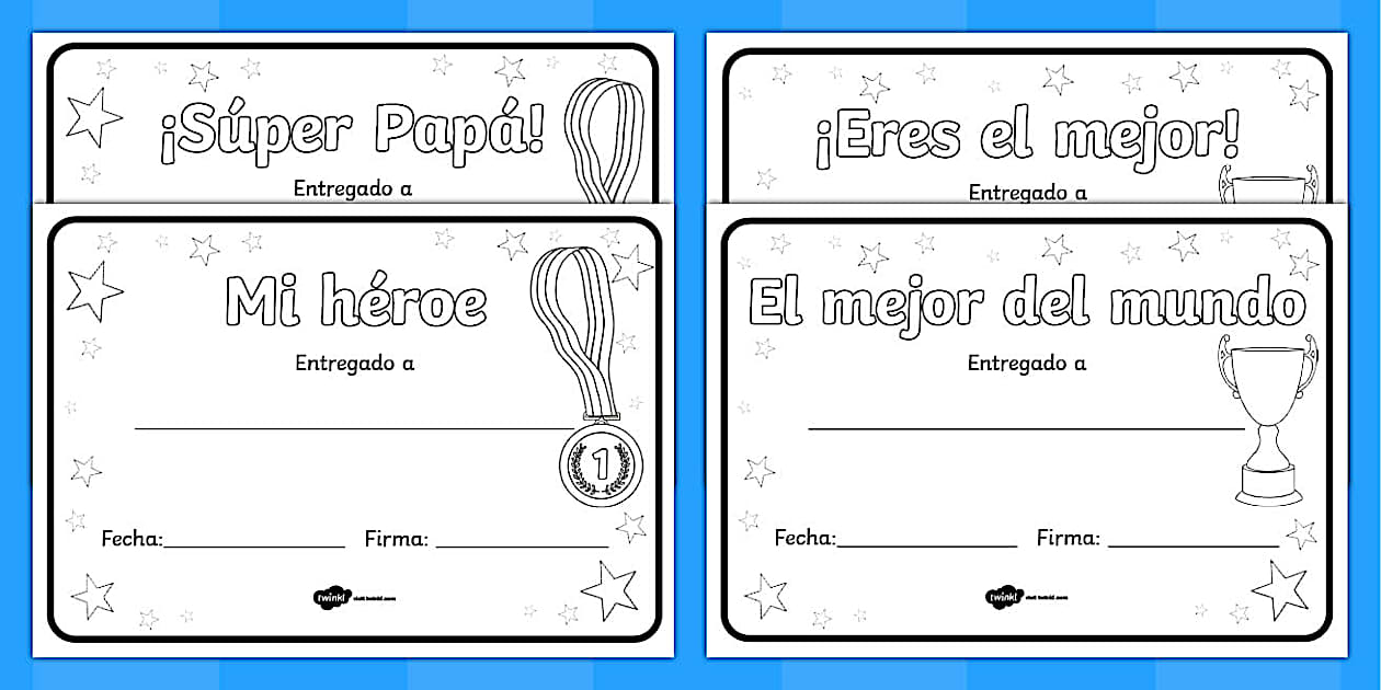 👉 Spanish: Father #39 s Day and Father Figure Certificates