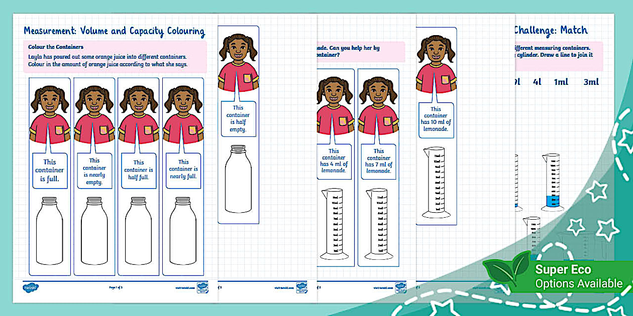 Measurement: Volume and Capacity Colouring (Ages 5 - 6)