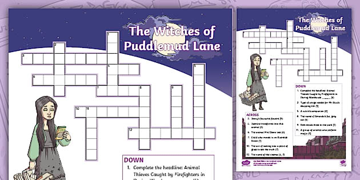 The Witches of Puddlemud Lane Crossword Twinkl Originals