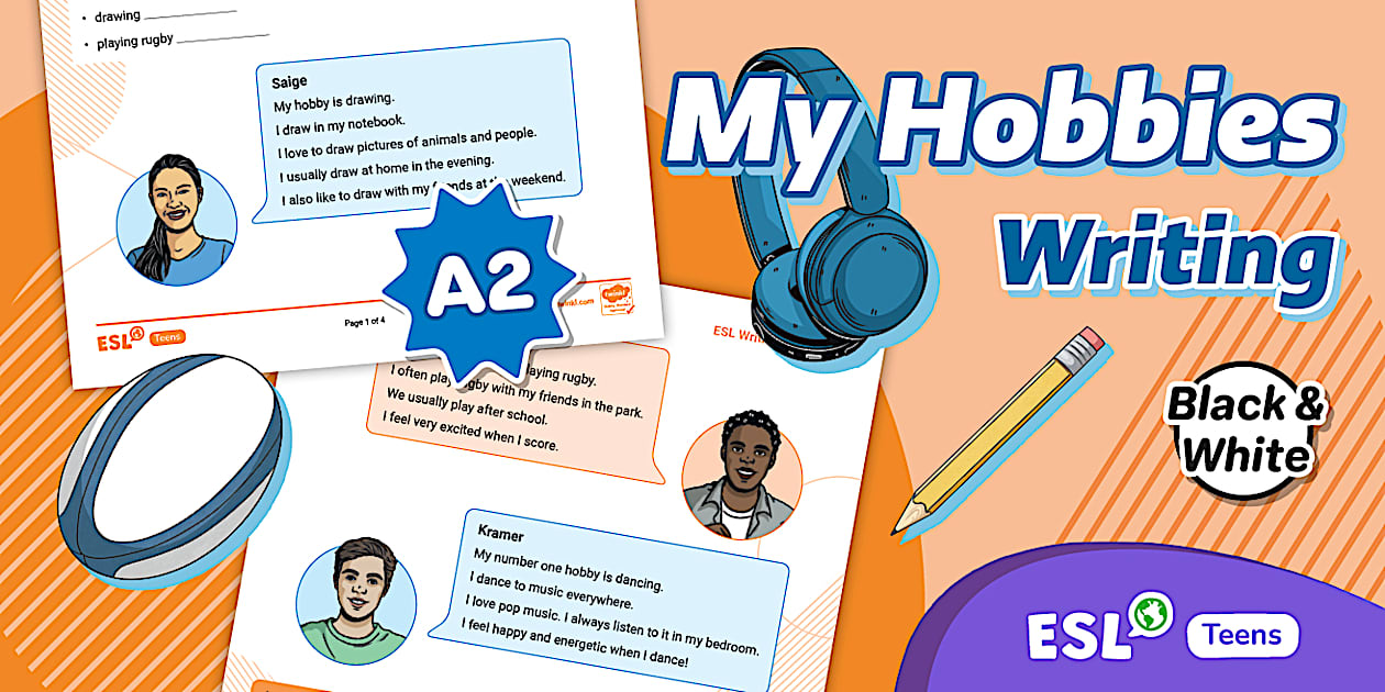 ESL Writing: My Hobbies [Teens, A2]