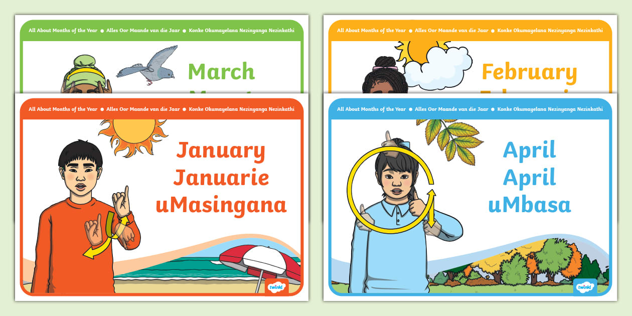 Foundation Phase - Months of the Year - Posters - - Twinkl