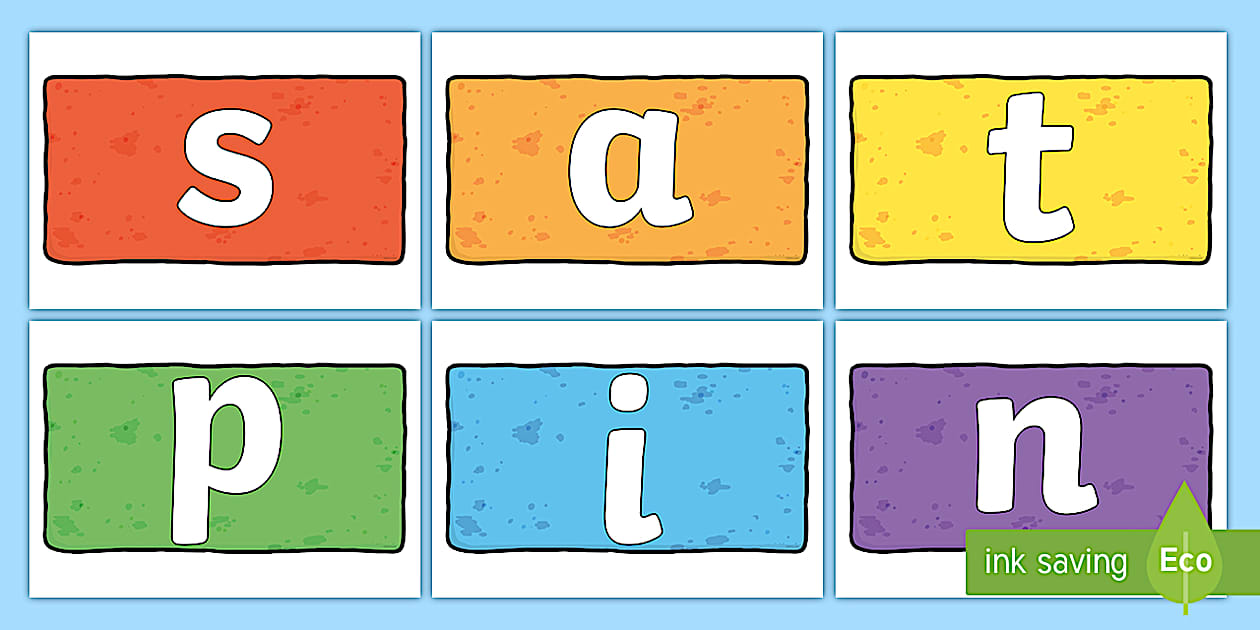 Phase 2 Phonemes on Multicoloured Bricks Cut-Outs - Phase 2 Tricky Words on