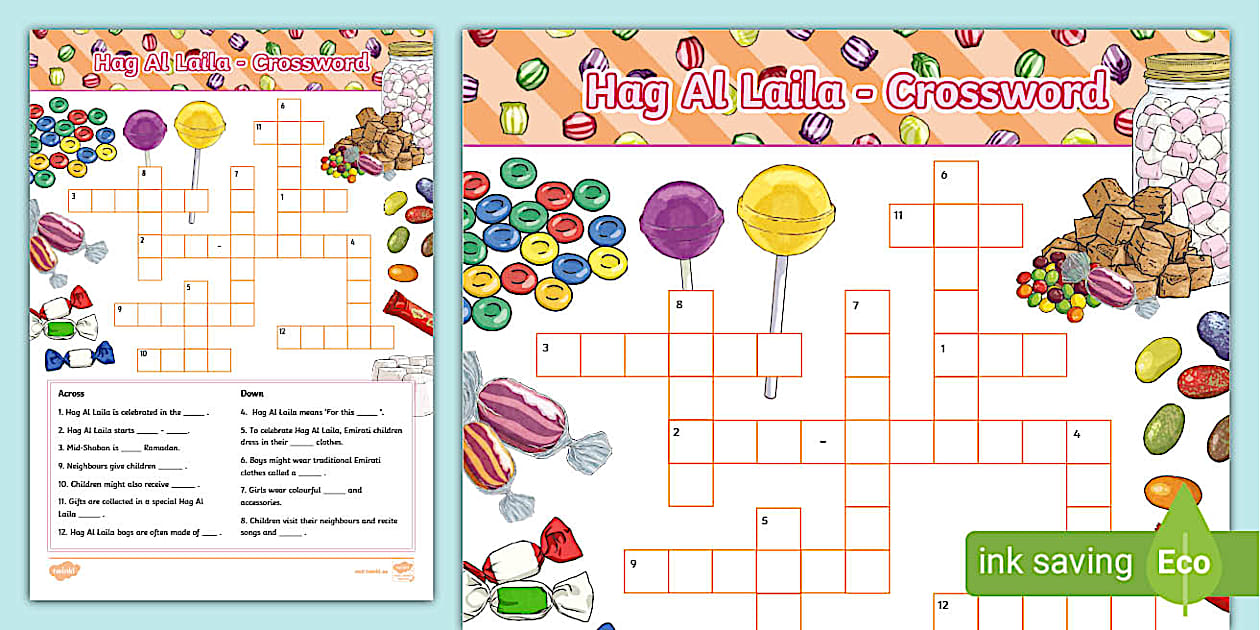 Hag Al Laila Crossword (teacher made) Twinkl