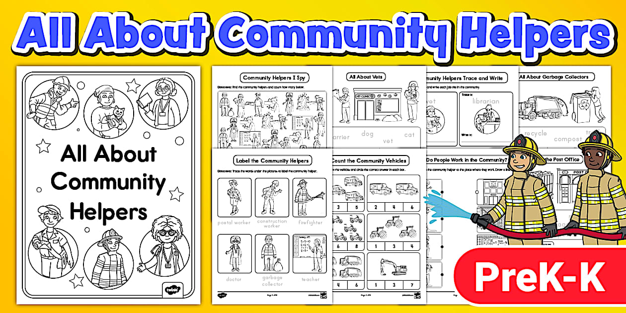 All About Community Helpers Activity Booklet for PreK K