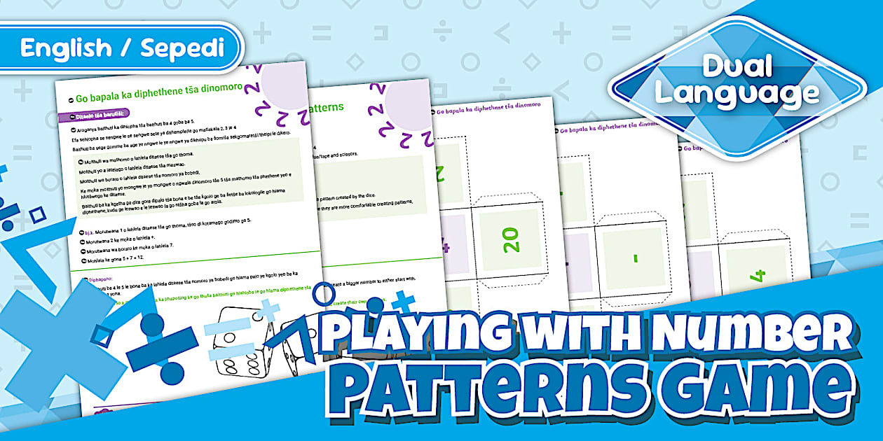Grade 4 Maths - Term 2 - Playing with Number Patterns Game - Sepedi/English