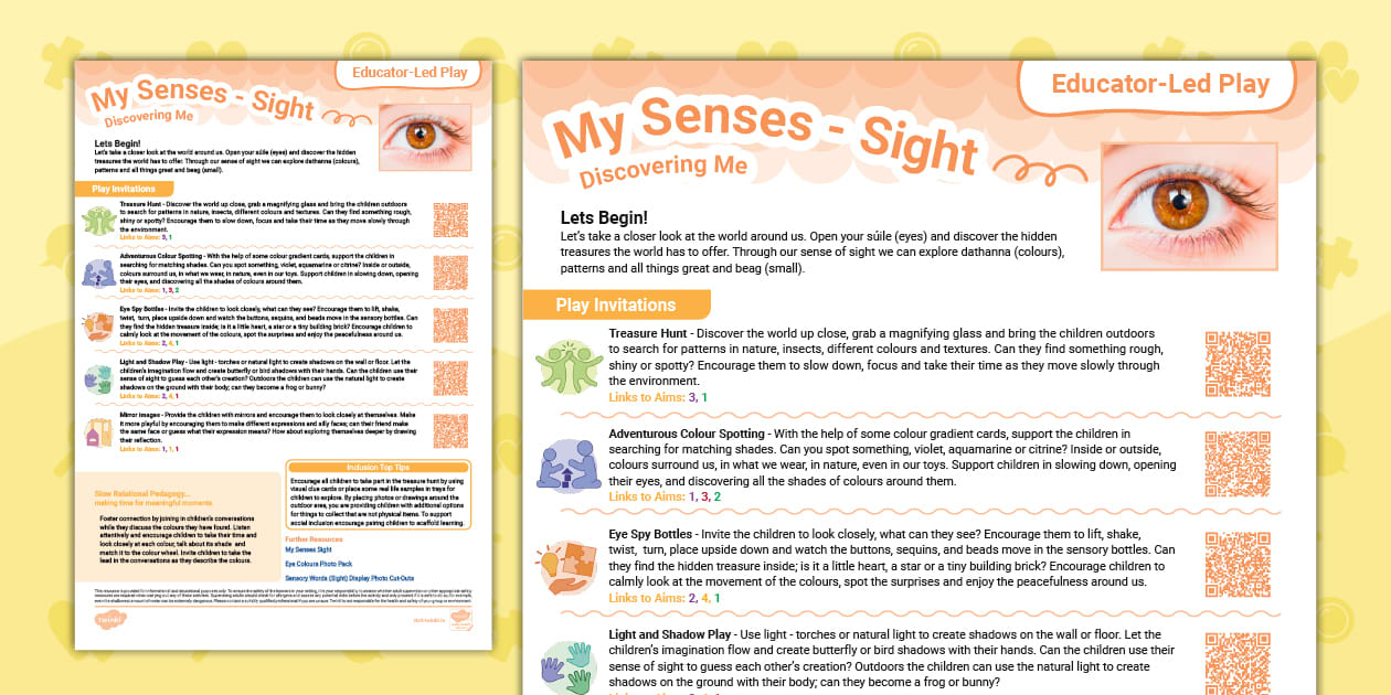 * New* Discovering Me My Sight Plan and Play Pack Twinkl * New* Discovering Me My Sight Plan and Play Pack Twinkl