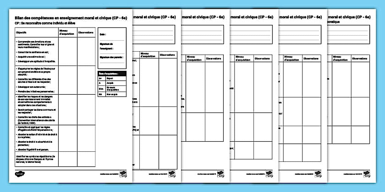 Bilan des compétences en enseignement moral et civique