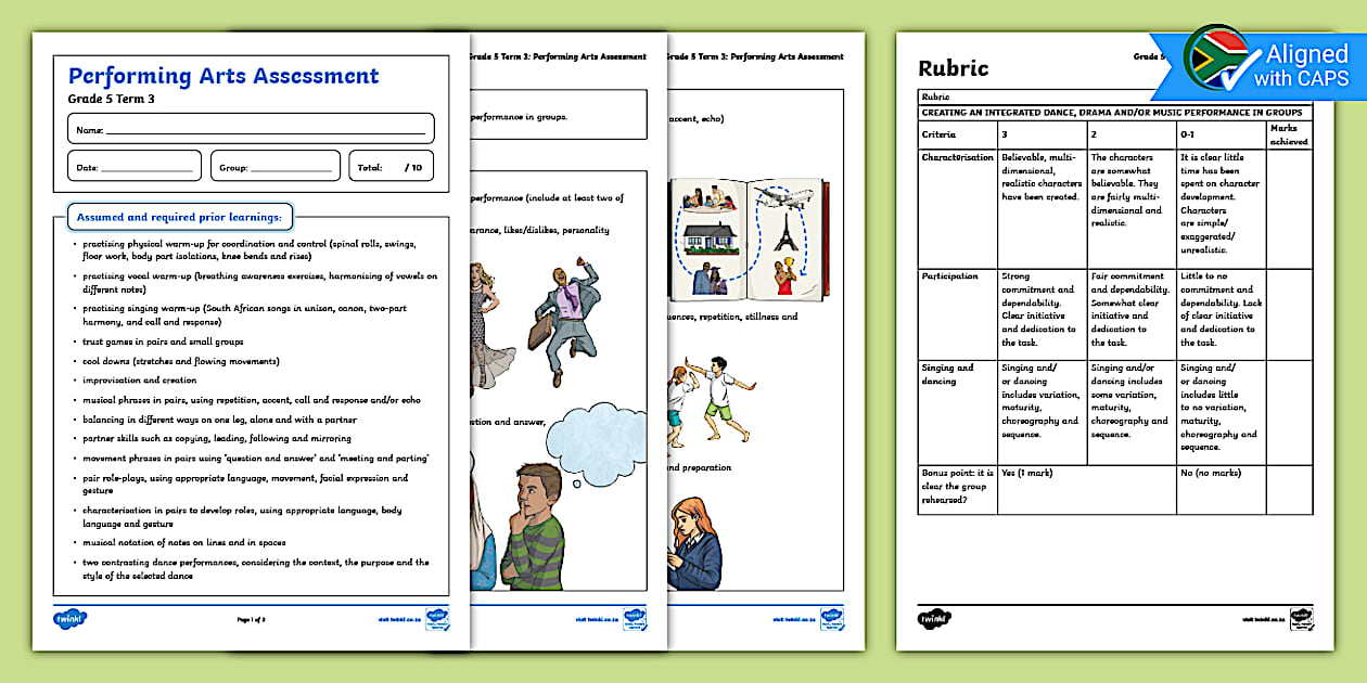 Creative Arts: Grade 5 Term 3 Performing Arts Assessment