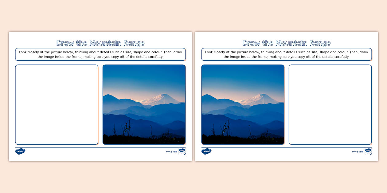 * NEW * Draw the Mountain Range Worksheet - Twinkl
