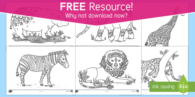FREE! - Animals Mindfulness Colouring Sheets Hindi/English