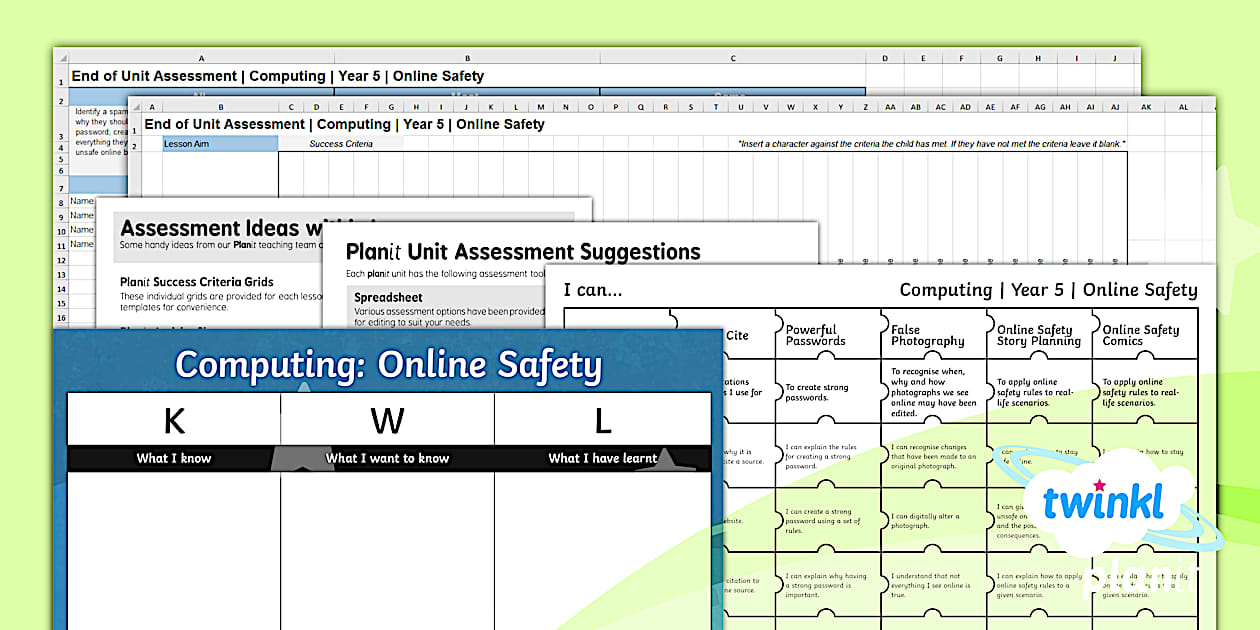 Computing: Online Safety: Unit Assessment Pack Year 5
