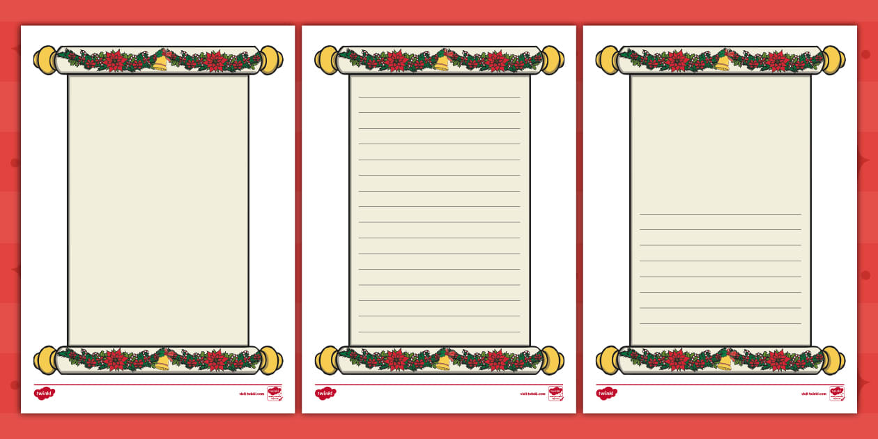 Christmas Scroll Writing Template (teacher made) - Twinkl
