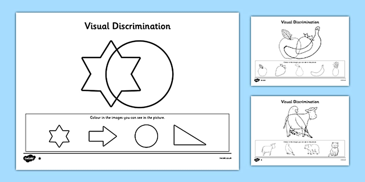Higher Ability Visual Discrimination Worksheet Pack Find the Overlapping