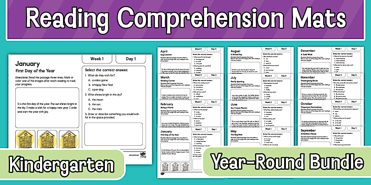 Kindergarten Daily Reading Comprehension Mats