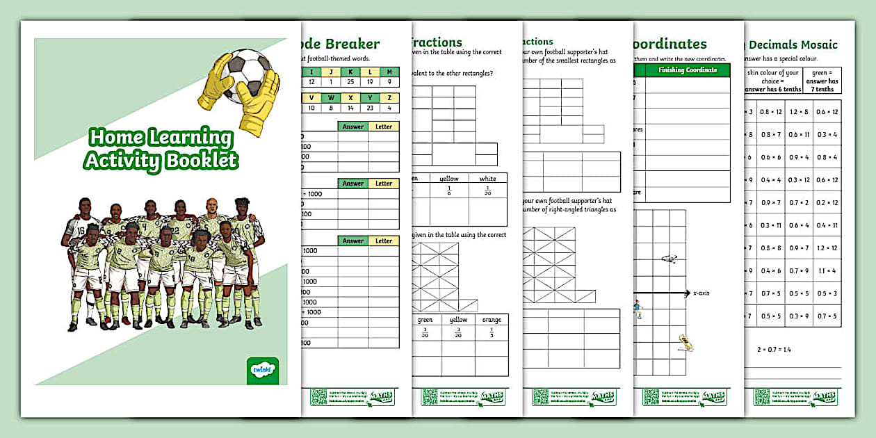 Upper KS2 Football-Themed Maths Home Learning Booklet