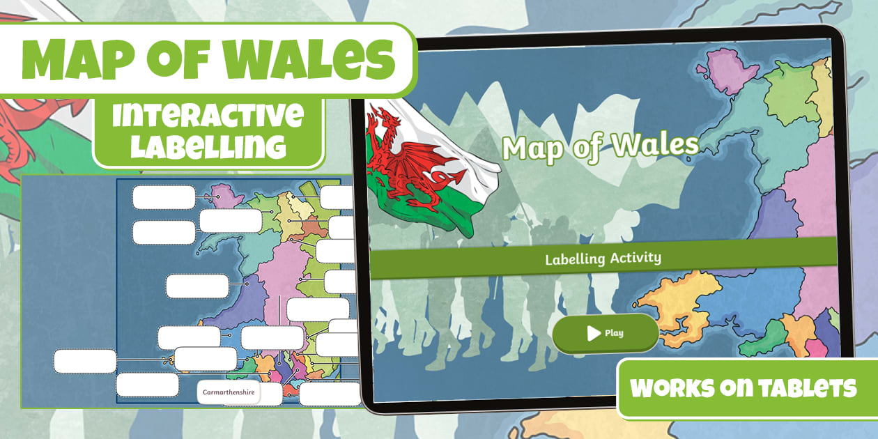 Map of Wales Interactive Labelling Activity