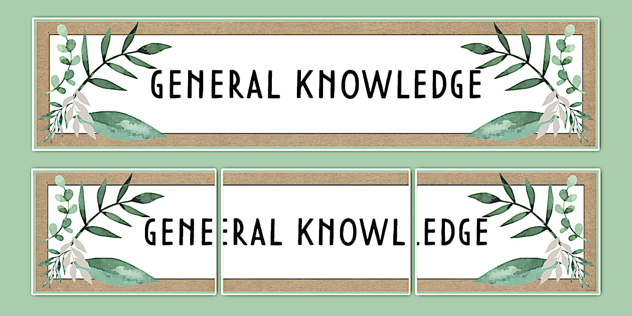 Muted Botanical-Themed General Knowledge Display Banner