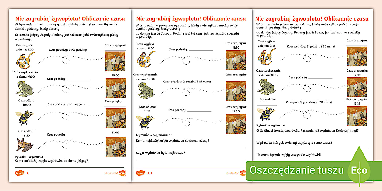 Sprawdzian Z Matematyki Kl 3 Obliczanie Czasu Obliczanie upływu czasu: Godziny i minuty | Bajka o jeżycy
