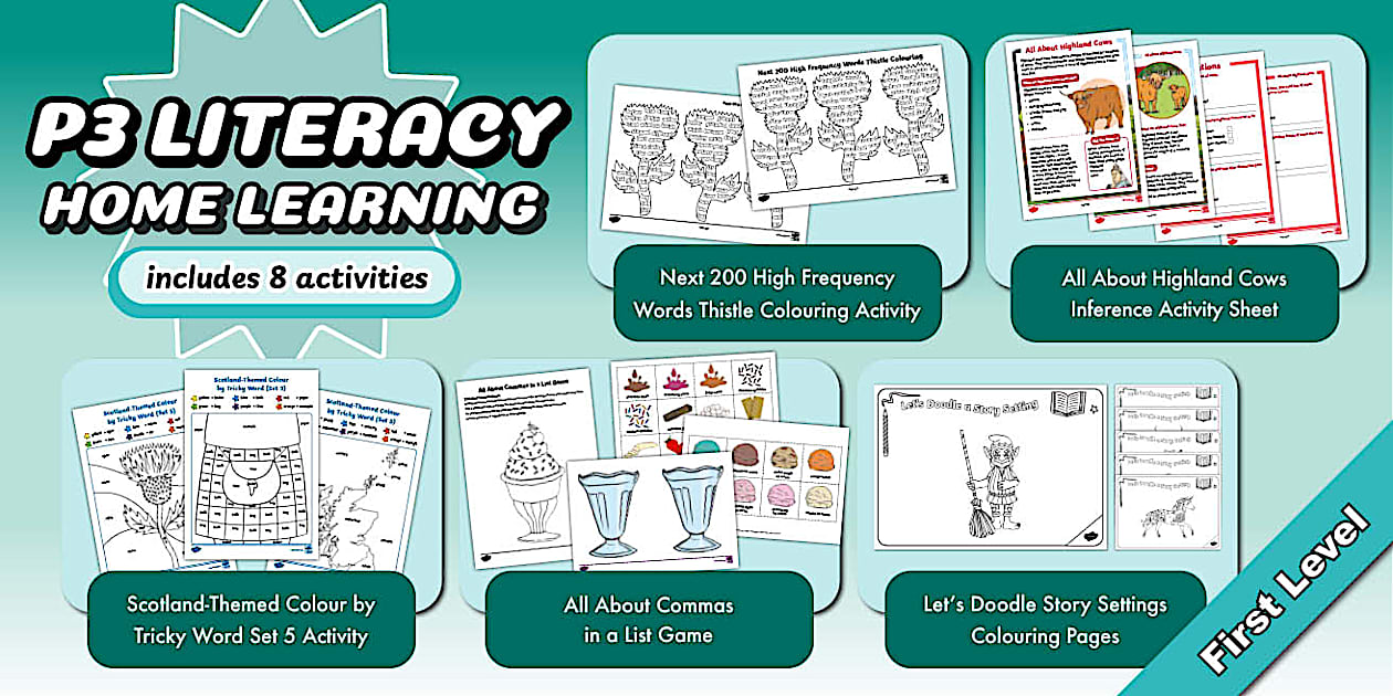 First Level P3 Literacy Home Learning Pack